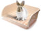 Oncpcare Bac à litière carré pour lapin, cochon d'Inde, pot de toilette pour chinchilla, pot d'apprentissage de la propreté (beige)