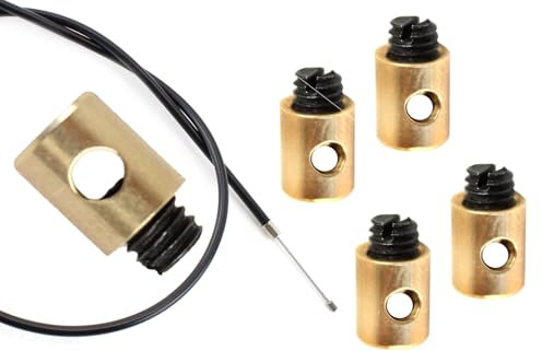 4 Schraubnippel Klemm-Nippel Ø 5mm x 7mm Universal Gaszug Bowdenzug Seilzug für Simson MZ AWO DKW BMW EMW Zündapp