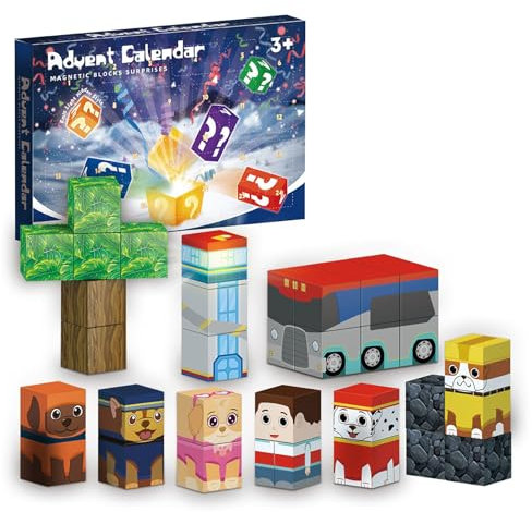 Magnetische Bausteine, 38 Stück Magnetic Block mit Licht, Build Mine Magnetisch Welt, Magnetbausteine Spielzeug ab 3 4 5 6 Jahre Junge Geschenk, Y052