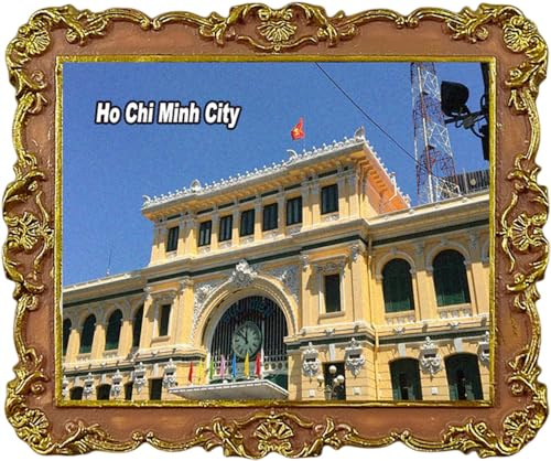 Kühlschrankmagnete, Motiv: Central Post Office Ho-Chi-Minh-Stadt, Vietnam, Touristen-Souvenir, Kühlschrankdekoration, Magnet