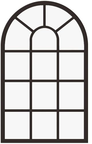 Espejo De Pared con Ventana Arqueada, Espejo Rústico con Acento De Granja, Espejo De Entrada con Marco De Madera, Espejo Acrílico para Sala De Estar, Baño, Dormitorio, Cocina
