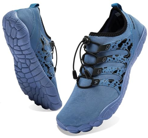 WOTTE Herren Wasserschuhe Schnelltrocknende Barfußschuhe Leichte Atmungsaktive Aquaschuhe für Strandbootfahren Angeln Yoga Tauchen Schnorcheln Surfen