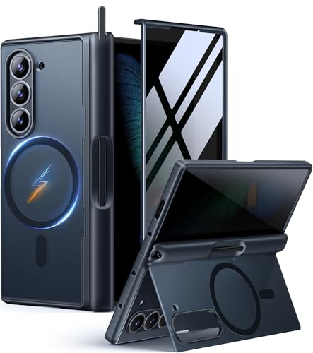 MOBOSI Custodia aggiornata per Samsung Galaxy Z Fold 6 [compatibile con Magsafe], [cavalletto integrato, protezione schermo e protezione cerniera], custodia antiurto per telefono per Z Fold6 con slot