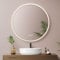EMKE 600mm Round Bathroom Mirror with LED Lights, Crystal-Clear Acrylic Framed Illuminated Bathroom Mirror with Anti-fog/3 Colours/Dimmable, Wall Mounted Vanity Mirrors, Black Frame, IP44