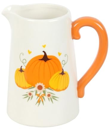 Something Different Autumn Ceramic Pumpkin Flower Jug (One Size) (White/Orange)