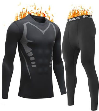 Thermal Underwear for Men Long Johns Set Fleece Lined Base Layer Winter