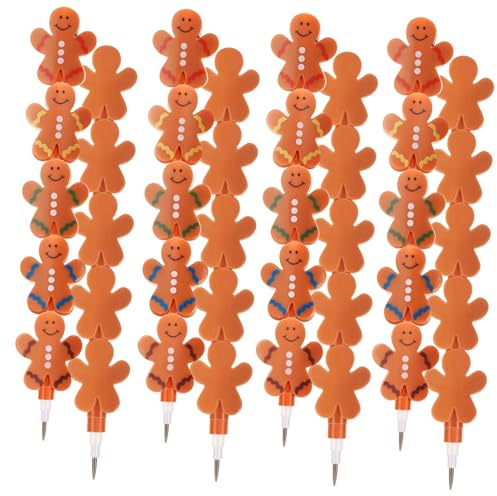 FIXOSHEE 12 Stück Teiliges Stapelbarer Bleistifte mit Kreativem Lebkuchen Design Hb Mine Radierbar für Schüler Einfach zu Schreiben Anspitzen für Grundschüler und Kreative Schreibübungen