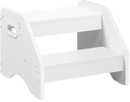 HOOBRO Toilettenhocker, montagefreier Klohocker, 2-stufiger WC Hocker für Badezimmer, Tritthocker, Weiß EWT28JD01