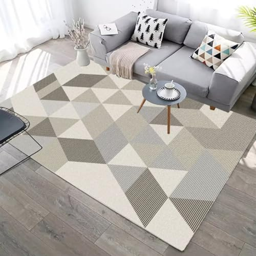 RUGMRZ Tapis Bébé Décoration Lavable Antidérapante Abstraite Géométrique Moderne Et Minimaliste Anti Glisse Gris Grande Taille Grand De Salon Antiderapant Baignoire Enfant180X250Cm