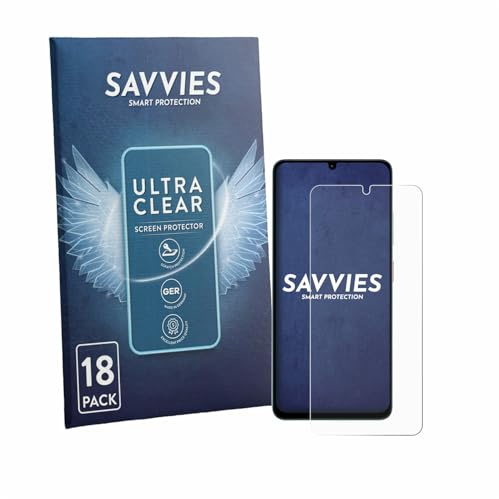 Savvies 18 Stück Schutzfolie für ZTE Blade A36 Displayschutz-Folie Ultra-Transparent