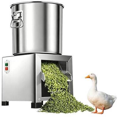 Picadora para Alimento Aves de Corral, 3500RPM Cortadora Eléctrica para Gallinas y Patos, Trituradora de Acero Inox para Forraje y Maíz, Equipo de Granja Profesional(110V,1200W)
