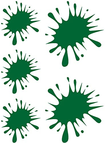 Samunshi® Farbklecks Aufkleber Klecks Sticker 5er Set 2x8x9cm,3x5x6cm grasgrün