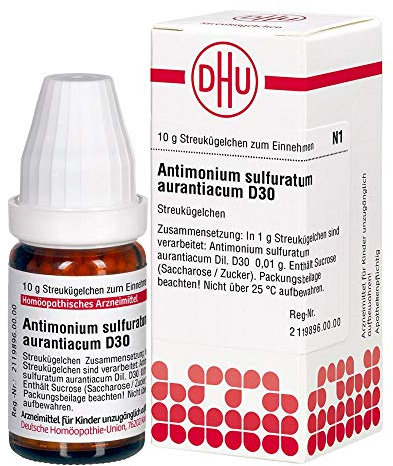 DHU Antimonium sulfuratum aurantiacum D30 Streukügelchen, 10 g Globuli
