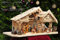 Krippenstall Weihnachtskrippe + Zubehör, NEU MIT BRUNNEN + Holzdeko + Tierfiguren + Stall KS70na-MF-SKR mit hochwertigen PREMIUM
