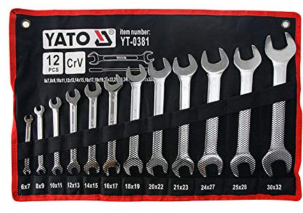 Yato YT-0381 – Set of Flat Wrenches 6-32 12 Piece Yato