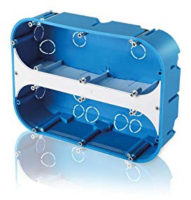 f-tronic Hohlwand-Gerätedose massiv, 6-Fach, 60 mm tief, blau, HW60 - 1 Stück