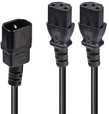 2m IEC Splitter Cable IEC C14 to 2 x IEC C13