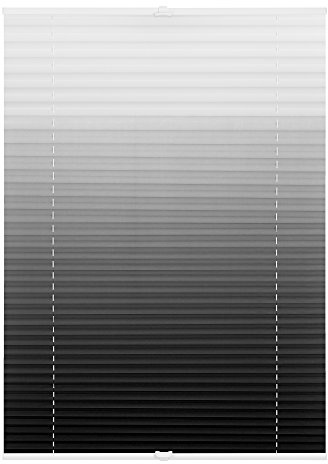 Lichtblick Plissee Blickdicht ohne Bohren Grau Weiß 80 cm x 130 cm (B x L) | Plissee Klemmfix nach Maß, verspannt, lichtdurchlässig, Farbverlauf, Montage ohne Bohren, Mit Lichtfilter, Ohne Kordel