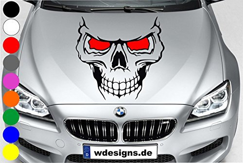 wDesigns Autoaufkleber Totenkopf Skelett Skull RED Aufkleber Motorhaube Decal Heckscheibe