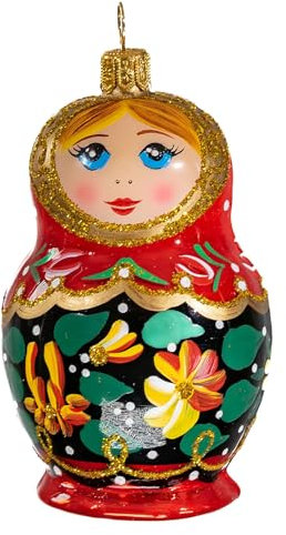 Holyart Matroschka, Mundgeblasenes Glas, Weihnachtsbaumschmuck, Hängend, Glas, Weihnachten