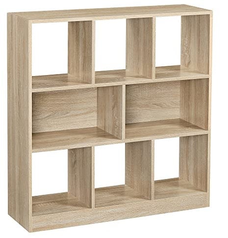 VASAGLE Bookcase, Bookshelf, Freestanding Storage Unit, 8 Open Compartments, Can Be Used Horizontally, Vertically, Upside Down, 30 x 97.5 x 100 cm, for Living Room, Study, Office, Oak Colour LBC52NL