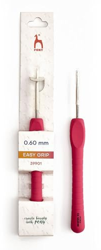 Pony Easy Grip Crochet Hook Steel 0.60mm - 1pc Pink