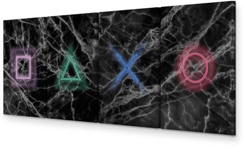 murando – Leinwand mehrtlge Bilder Set für Gamers Spielkonsole Vlies Leinwandbild 4 tlg 160x60 cm Kunstdruck Wohnzimmer Wandbilder XXL Gamingzimmer Wanddekoration Gaming Deko Jugendzimmer Wand Bild