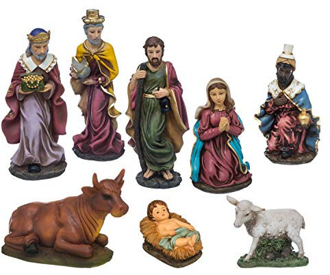 Feerie Christmas 8 Santons pour crèche de Noël - H. 20 cm - Multicolore