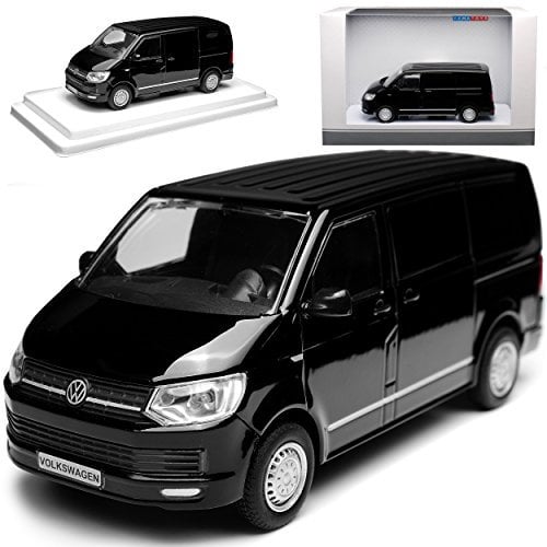 alles-meine.de GmbH Volkwagen T6 Schwarz Personen Transporter T5 Ab 2. Facelift 2015 1/43 Modellcarsonline Modell Auto mit individiuellem Wunschkennzeichen