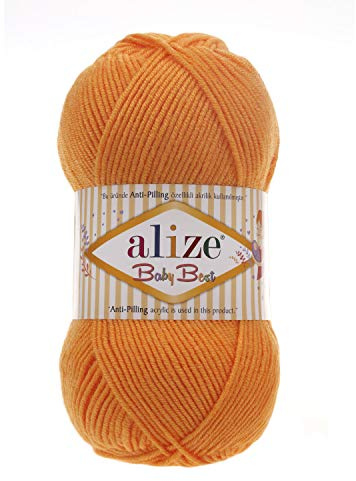 Alize 5 x 100g Strickgarn Baby Best Uni, Antipilling türkische Wolle (336)