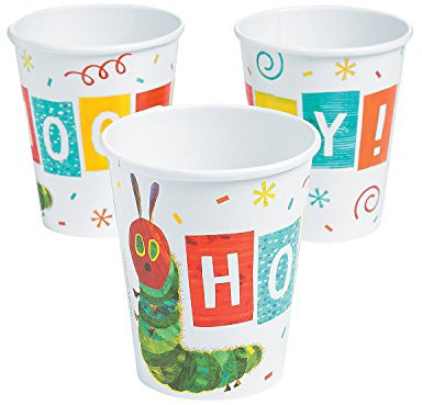 Fun Express Eric Carle The Very Hungry Caterpillar™ Paper Cups - Party Supplies - Print Tableware - Birthday - 8 Pieces