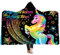 Decke Mit Kapuze Regenbogen Einhorn, Erwachsene Kinder kapuzendecke Niedlich Sofa Decke Sherpa Decke TV-Decke Microfaser Tagesdecke,Decke für Sofa Bett (S 130x150 CM)