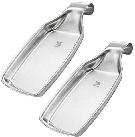 MSY BIGSUNNY Set of 2 Spoon Rests for Kitchen, Durable Brushed Stainless Steel 304, Oversized