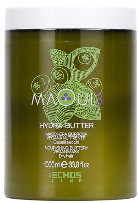 Echosline Maqui 3 Hydra-Butter Mask-Mascarilla Vegana para Cabello seco-1000 ml, Multicolor, One Size