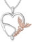 HARMONY BOLA Roségold Silber Hermesstab Engel Anhänger Stethoskop mit Zirkonia Herzform Halskette Schmuck