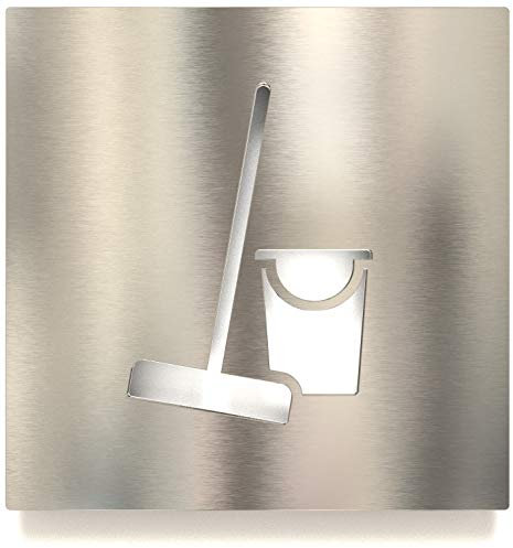 Plaque de porte en acier inoxydable – Salle de nettoyage – Autocollant – Design – H.11.E