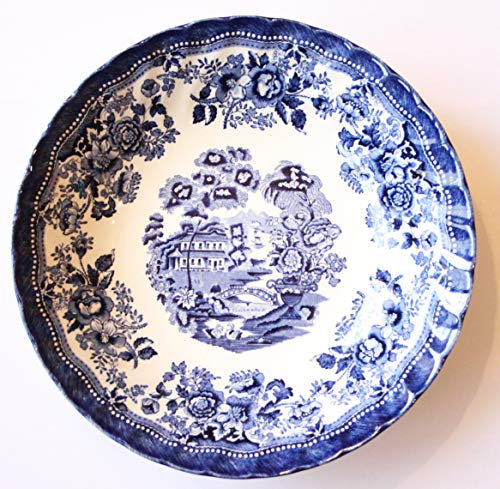 Churchill China Queens Tonquin Blue and White Chelsea Pasta Bowl 22 Centimetre