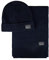 Levi's Klassische Wintermütze und Schal für Herren, Strickmütze und Schal, Marineblau, gerippt, Einheitsgröße