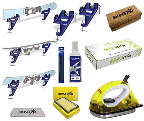 SkinStar Skiwax Set Natural Skiwachs Starter Set Skispanner Belagsausbesserung 8pcs