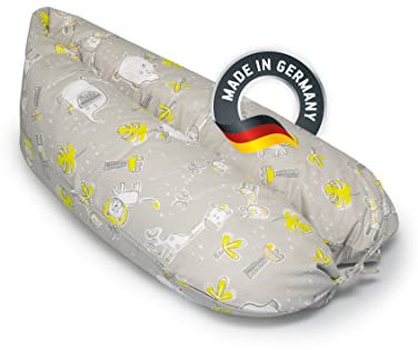 bedara Stillkissen - hochwertiges Schwangerschaftskissen - anschmiegsames Lagerungskissen aus Baumwolle - schadstofffreies Seitenschläferkissen - 150cm - Zoo Babys