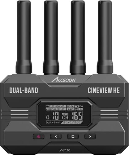 Accsoon CineView HE Empfänger Wireless Receiver HDMI Dual-Band 2.4GHz 5GHz 1200ft/350m 0.06s HD Kamerasteuerung IOS Android für Tik-Tok YouTube Live Streaming (nur CineView HE Empfänger)