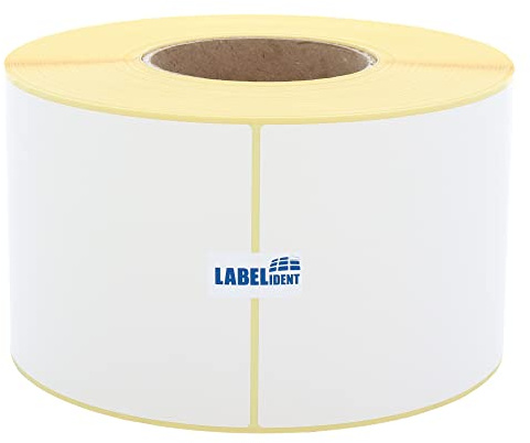Labelident Papier Etiketten 102 x 127 mm - 1.152 Etiketten auf Rolle, 76 mm Kern, Zebra formatgleich, stark selbstklebend für Thermotransferdrucker