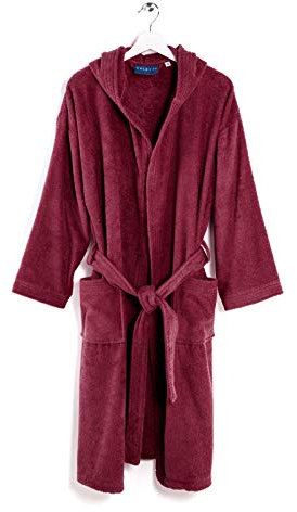 Caleffi Accappatoio Uomo, Donna in Spugna di Cotone, Bordeaux, 4XL