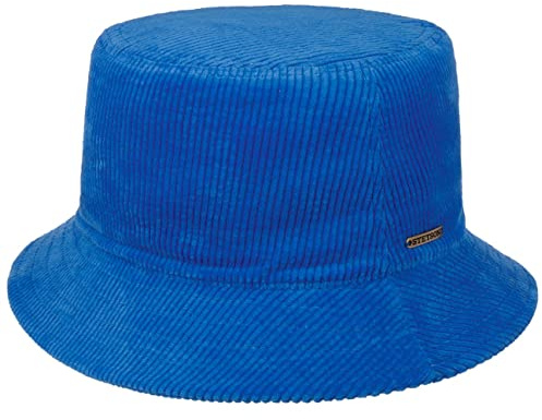 Stetson Cord Bucket Baumwollhut Fischerhut Stoffhut Anglerhut Damen/Herren - Made in the EU mit Futter Winter Herbst-Winter - L (58-59 cm) blau