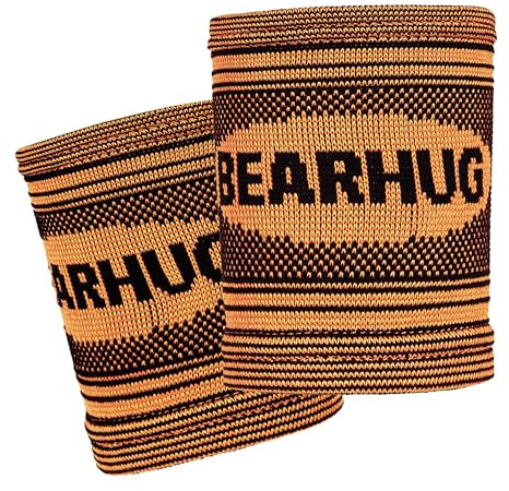 Bearhug Twin Pack Wrist Supports for Men and Women - Wrist Support for Arthritis, Repetitive Strain Injury and Joint Pain - Bamboo Compression Wrist Strap for Sports, Gym and Pain Relief, L (19-21cm)