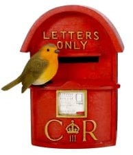 Vivid Arts Garden Decor - Postbox with Robin - BG-PB23-F