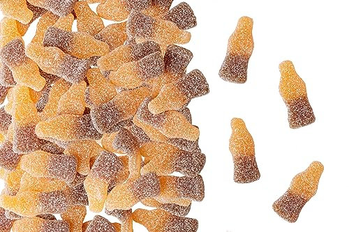 Fruchtgummi, Cola-Orange-Mix Flaschen, sauer, glutenfrei, laktosefrei, 500 g Beutel