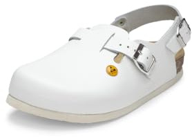 VITAFORM Clogs Arbeitsschuhe – ESD Clogs für Damen und Herren – Naturkork Fußbett Eva-Sohle – Damen Schuhe Gesundheit weiß, 38