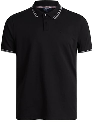 Ben Sherman Herren-Poloshirt – Regular Fit 2-Knopf-Kurzarmshirt – lässiges Stretch-Poloshirt für Männer (S-XL), Schwarz, Mittel