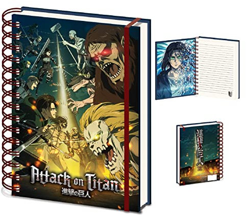 Attack On Titan Notizbuch (Season 4 Design) Spiral Notizbuch A5, Notizbuch und Tagebuch A5 - Offizielles Lizenzprodukt